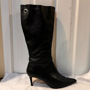 Colin Stuart Vintage black leather high heel Knee High Stiletto boots size 11